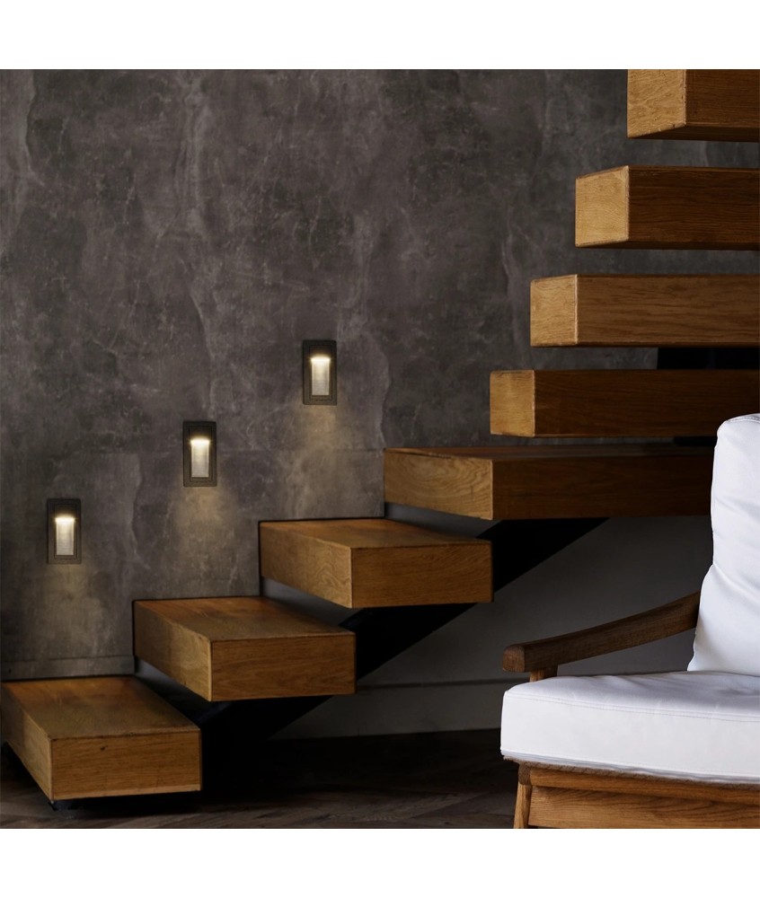 kelvo® STEPART KLV-101-0089 Χωνευτό Φωτιστικό Σκαλοπατιού - Διαδρόμου LED 3W 375lm 45° AC 220-240V Αδιάβροχο IP65 Θερμό Λευκό 2700K - Lumileds SMD Chip & TÜV SÜD Driver - Μαύρο Ματ - Μ5.5 x Π6 x Υ10cm - Q5 x 9.61cm - 5 Χρόνια Εγγύηση